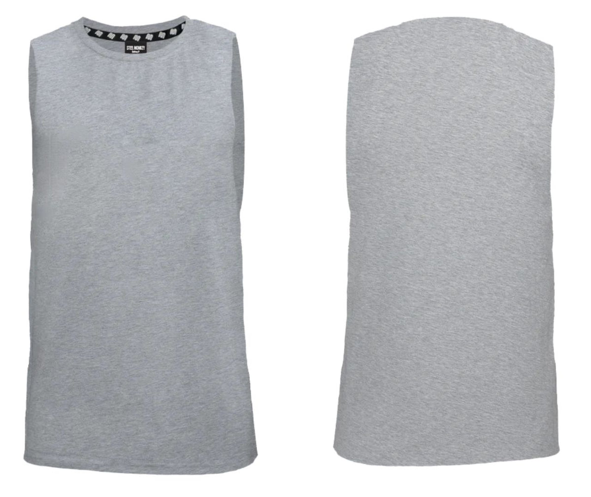 Mens Muscle Tank - Blank - Grey Melange