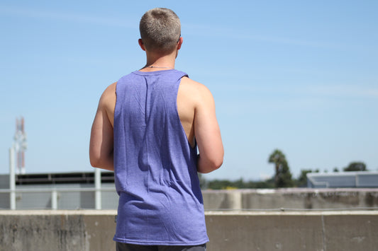 Mens Muscle Tank - Blank - Indigo Melange