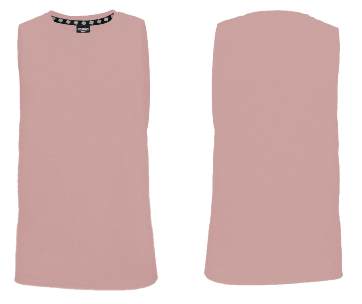 Mens Muscle Tank - Blank - Dusty Pink Spandex