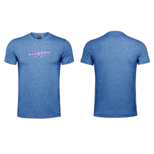 Mens T-Shirt - Blue - Melange - 3D Design - Purple