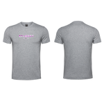 Mens T-Shirt - Grey - Melange - 3D Design - Purple