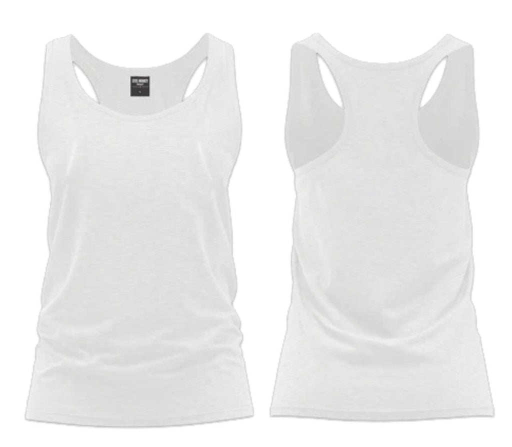 Blank Ladies Straight Cut Vest - White Cotton