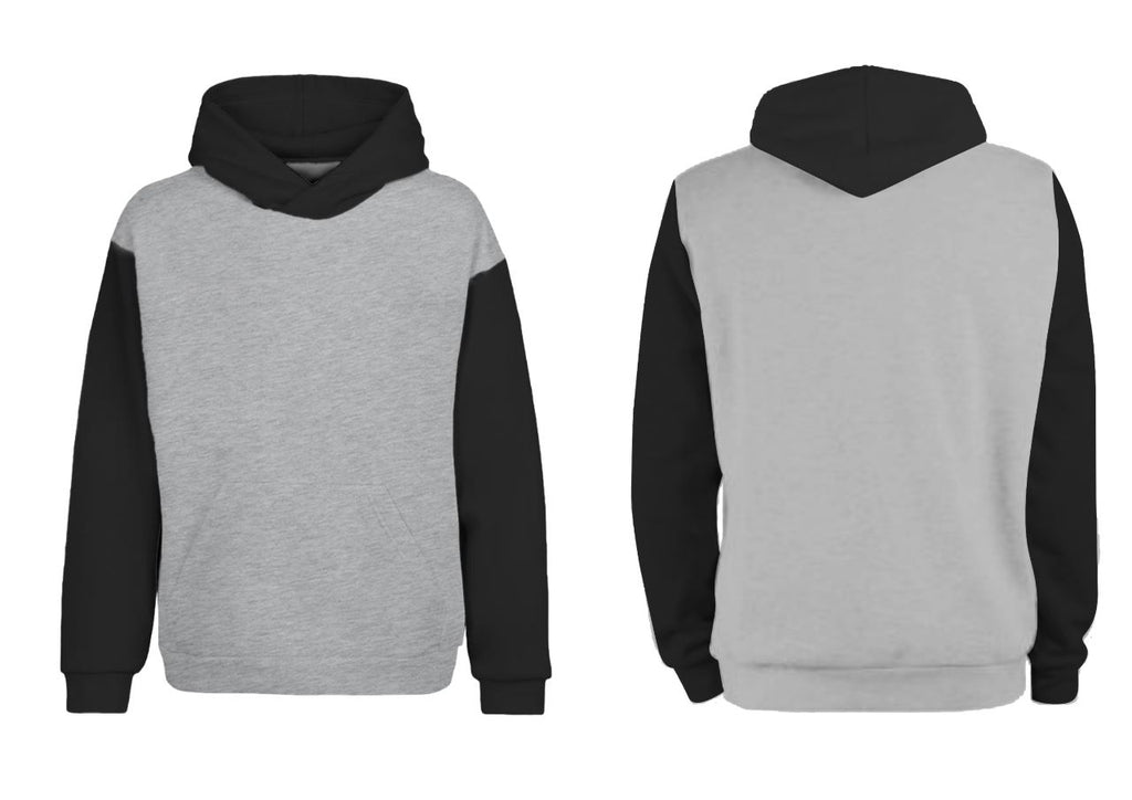 Mens Blank Hoodie - Grey & Black Fleece