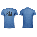 Mens T-Shirt - Blue - Melange  - Big Black SM - Grunge