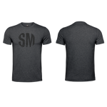 Mens T-Shirt - Charcoal - Melange  - Big Black SM - Grunge