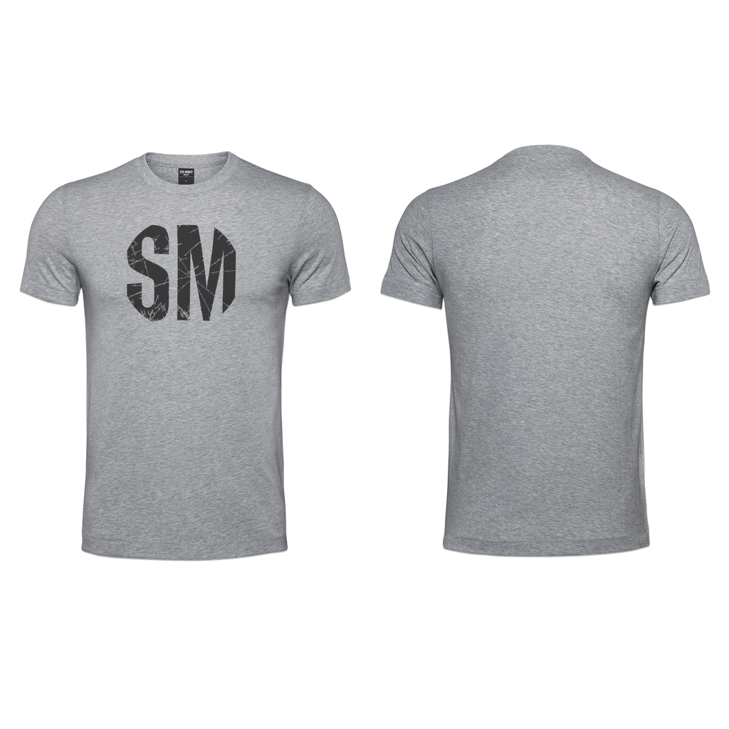 Ladies T-Shirt - Grey - Big - Black SM - Grunge