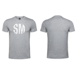 Mens T-Shirt - Grey - Melange - Big White SM - Grunge