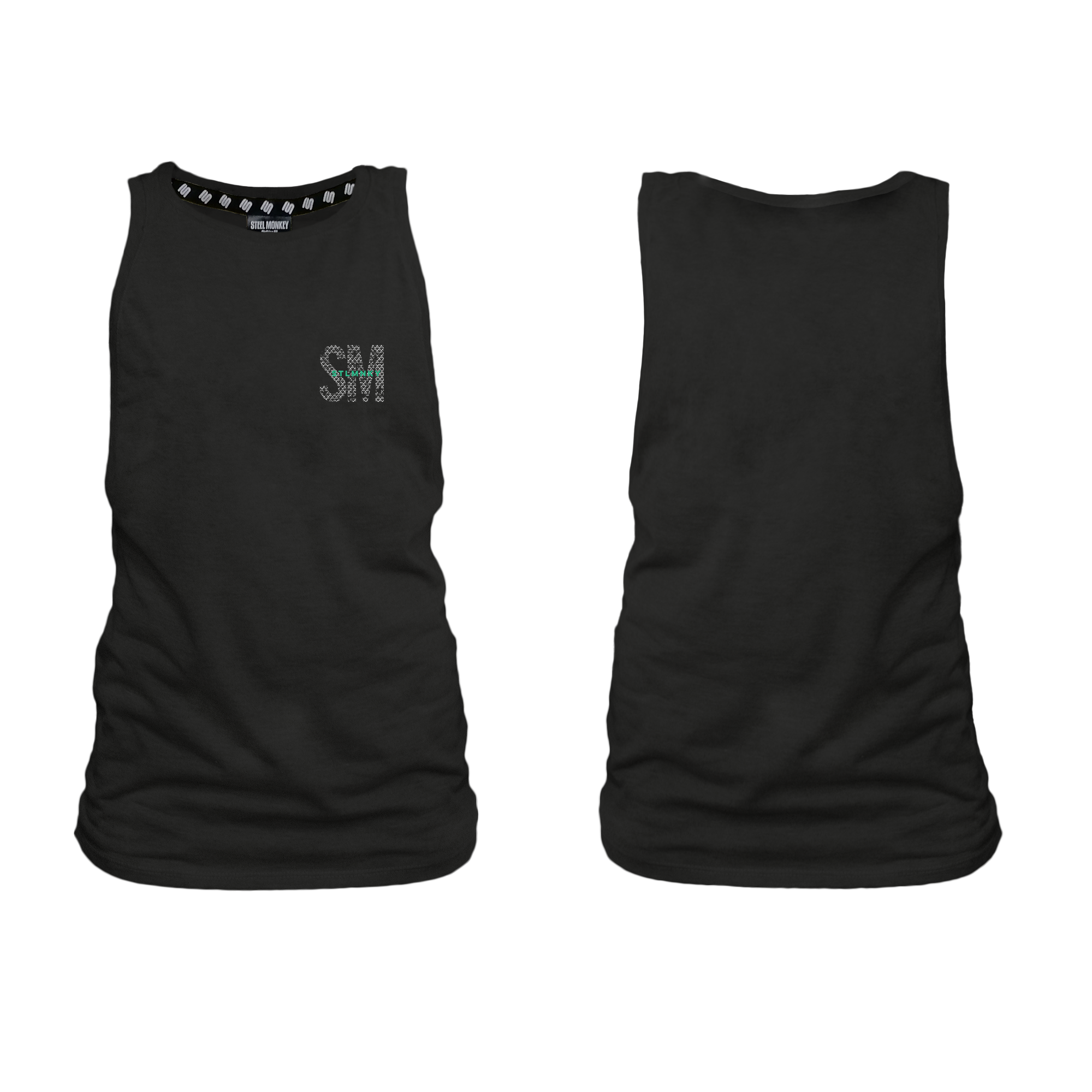 Ladies Muscle Tank - Black -  SM Small - Green Logo