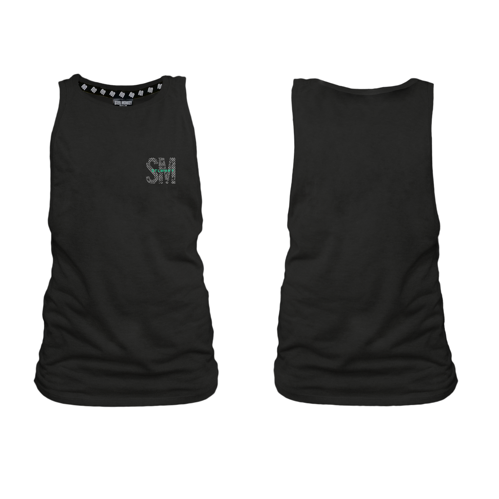 Ladies Muscle Tank - Black -  SM Small - Green Logo