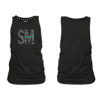 Ladies - Muscle Tank - Black - Big SM - Green Logo