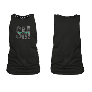 Ladies - Muscle Tank - Black - Big SM - Green Logo