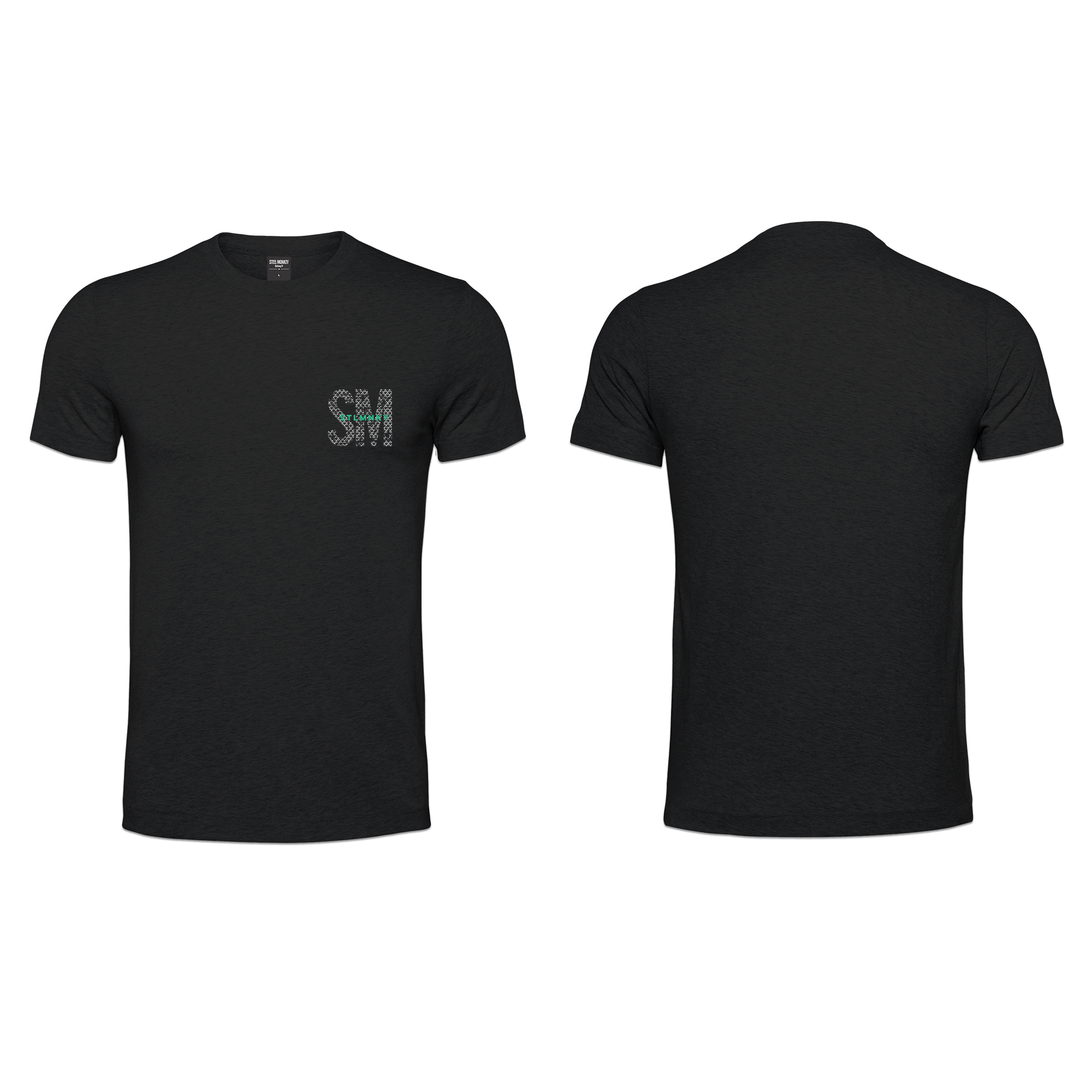 Mens T-Shirt - Black - SM - Small - Green Logo