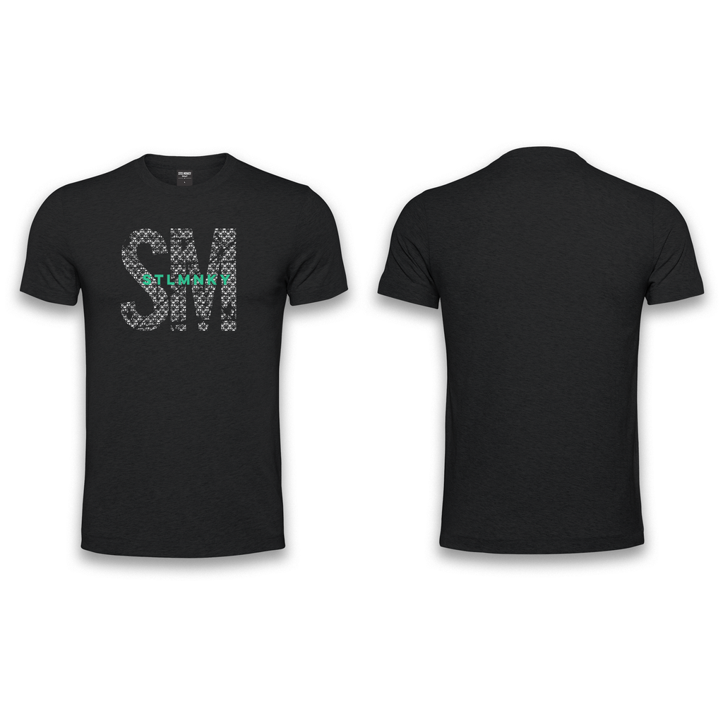 Ladies T-Shirt  - Black - Big SM - Green Logo