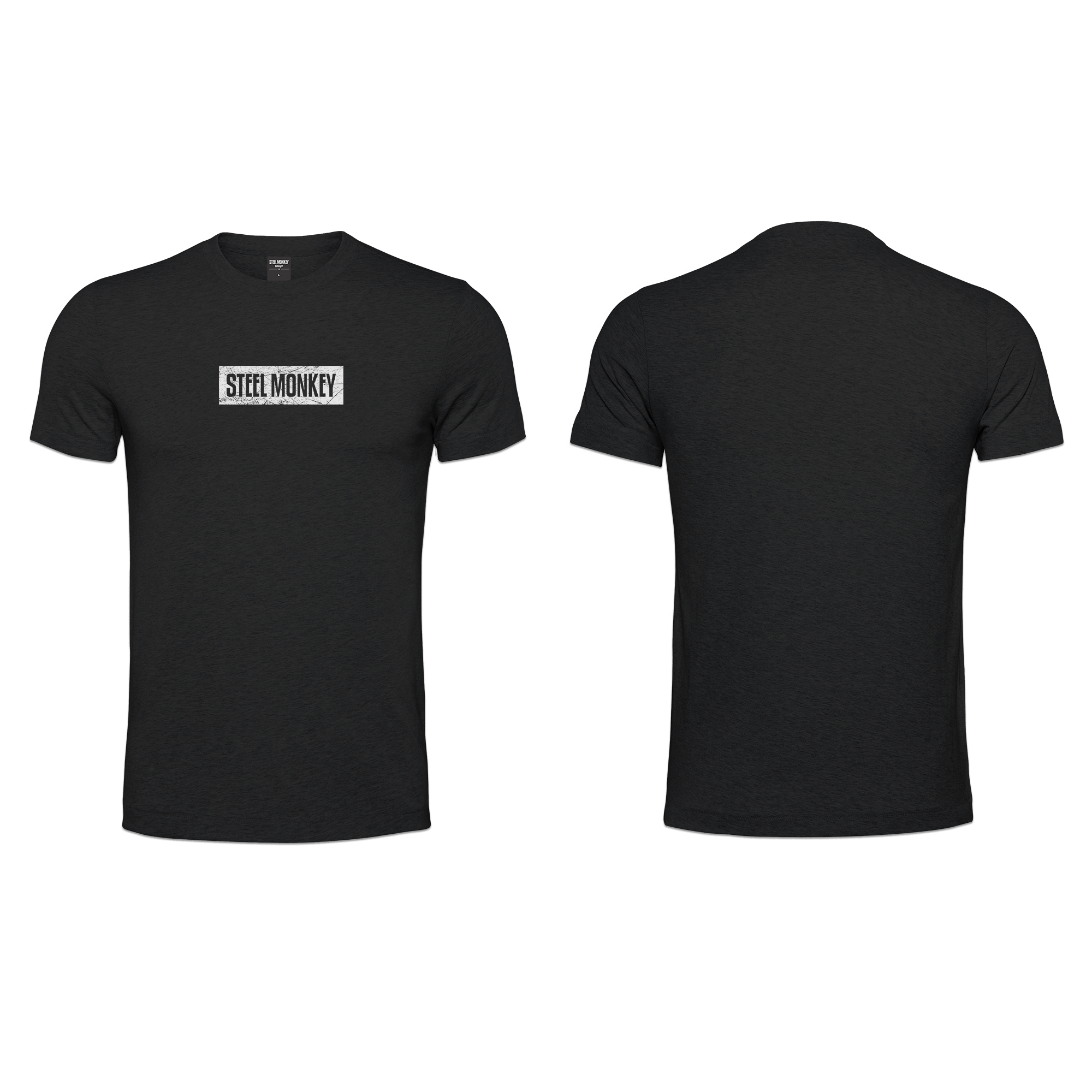 Mens T-Shirt - Black - Minimalistic - White