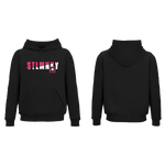 Ladies Classic Hoodie - Black Fleece - Pink & White