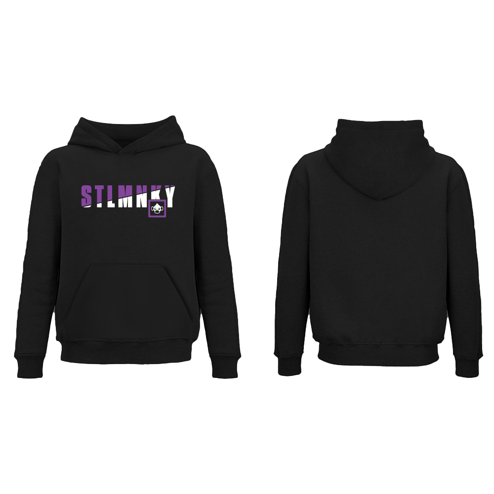 Ladies Classic Hoodie - Black Fleece - Purple & White