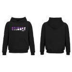 Ladies Classic Hoodie - Black Fleece - Purple & White