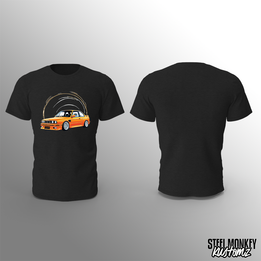 Orange BMW - Black - T-Shirts - Chest