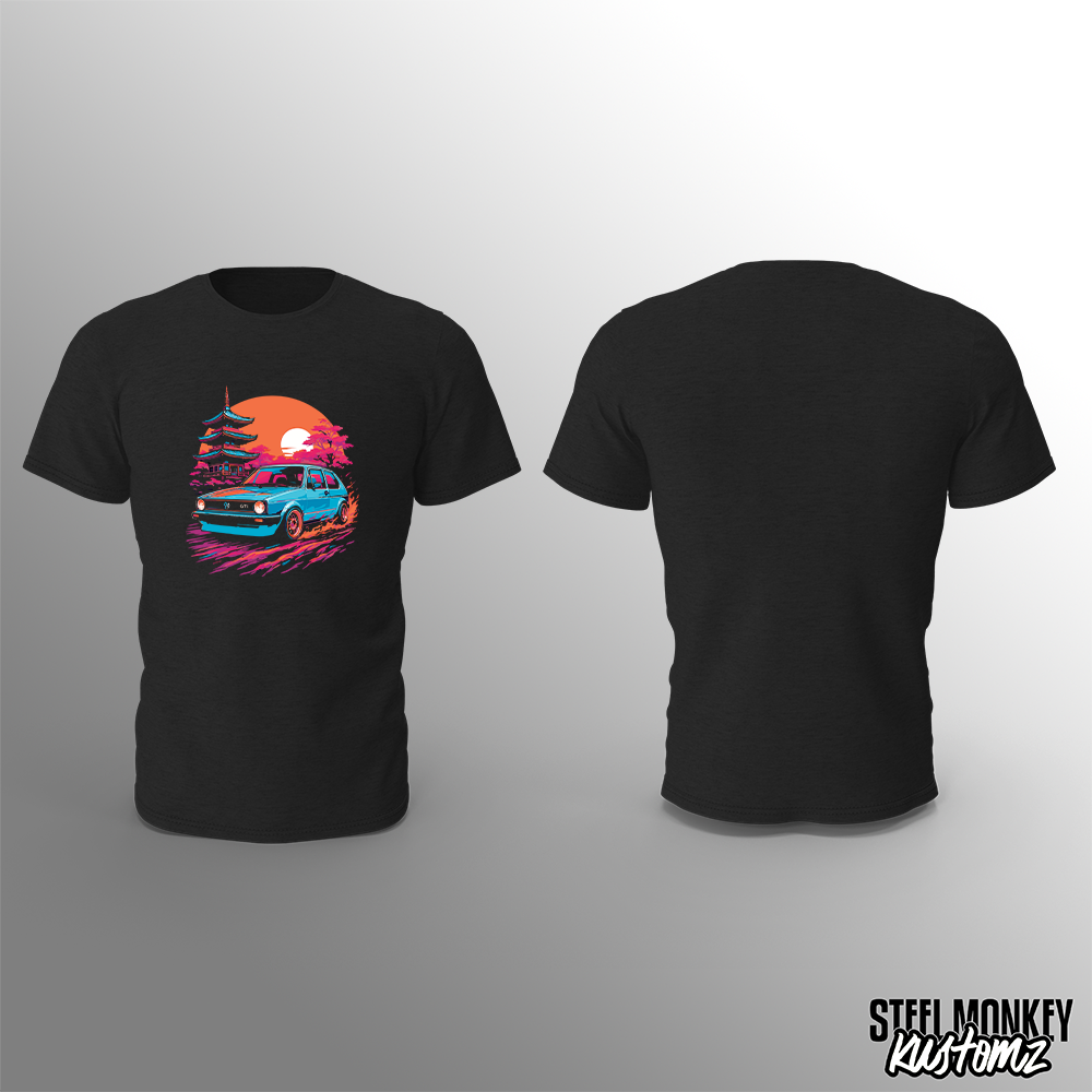 Golf Japan Style - Black - T-Shirt - Chest