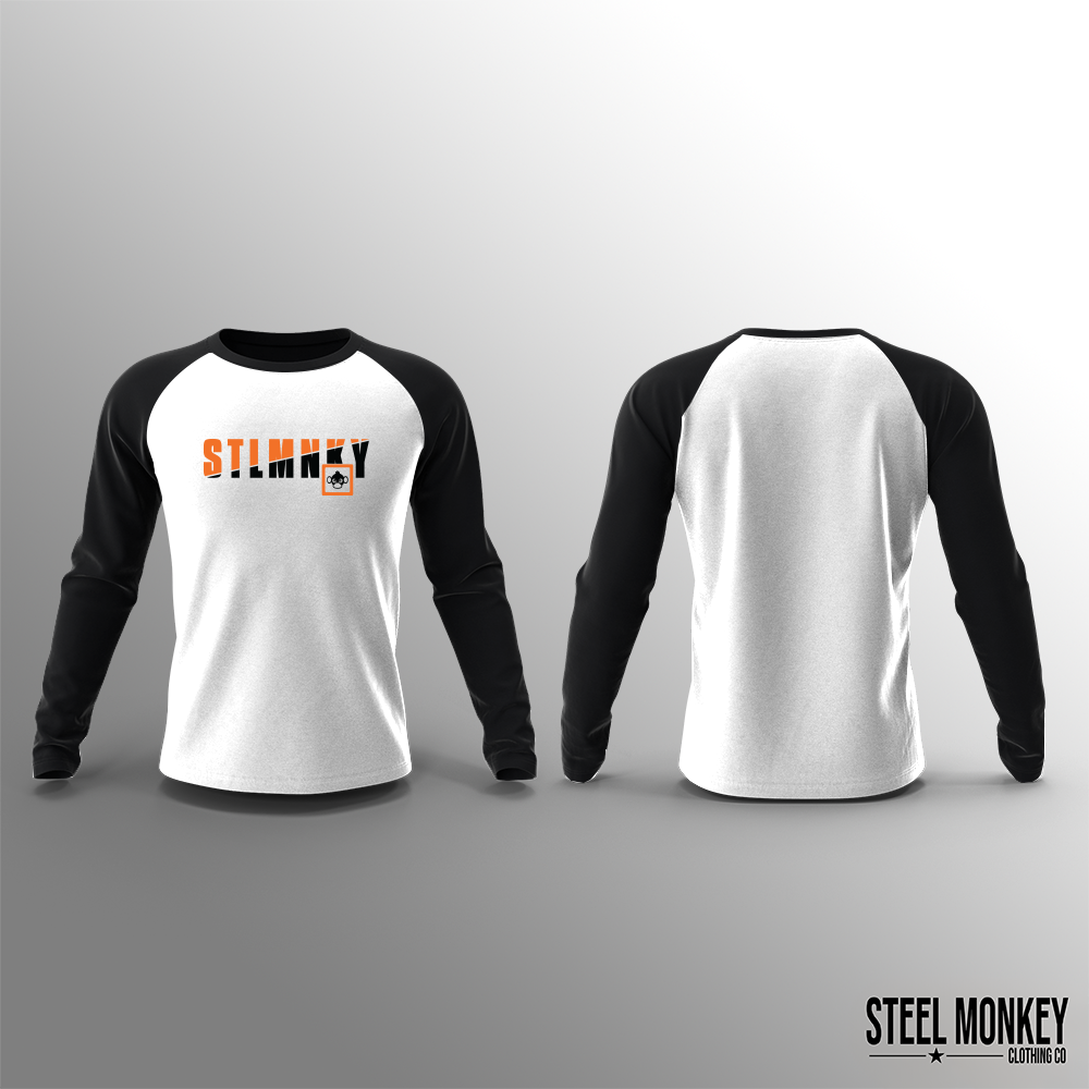 Unisex Long Sleeve - Black & White - Orange & Black