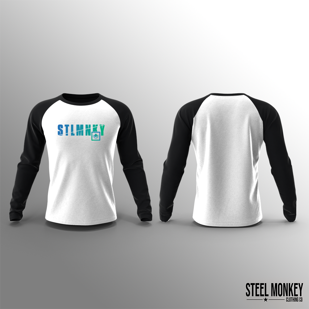 Unisex Long Sleeve - Black & White - Blue & Green Ombre