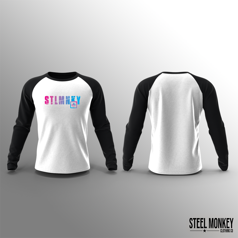 Unisex Long Sleeve - Black & White - Pink & Blue Ombre