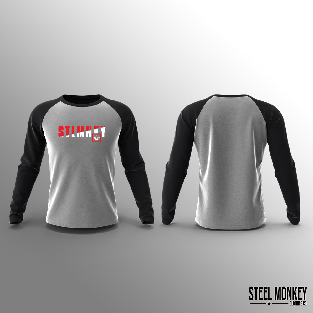 Unisex Long Sleeve - Black & Grey - Red & White