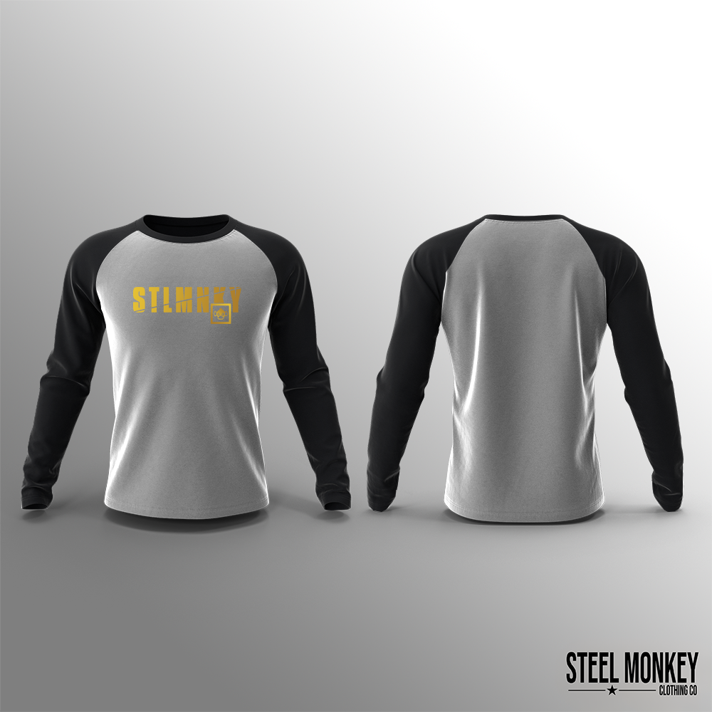 Unisex Long Sleeve - Black & Grey - Gold Ombre