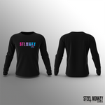 Unisex Long Sleeve - Black - Pink & Blue Ombre