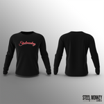 Unisex Long Sleeve - Black - Red Cursive - SM