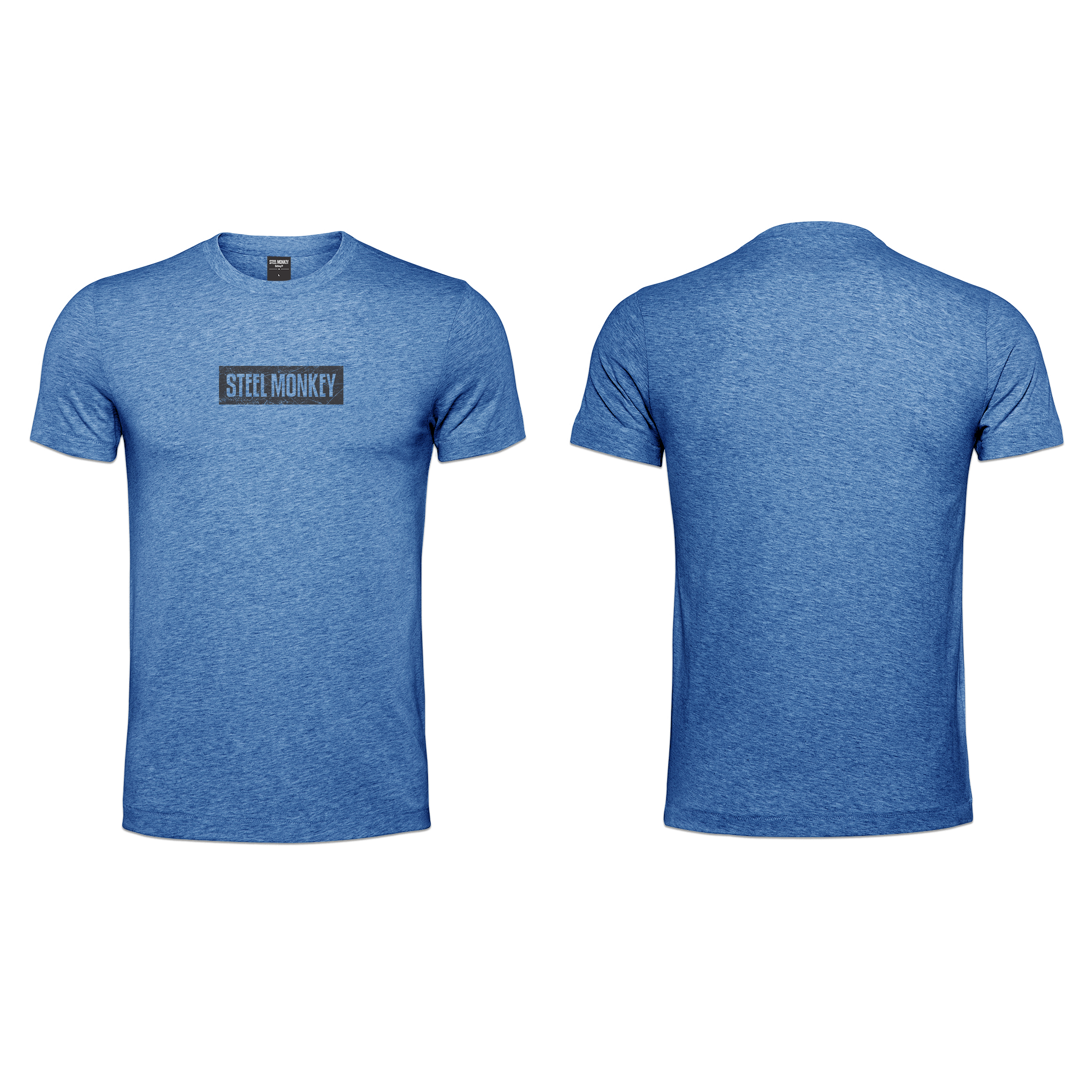 Mens T-Shirt - Blue - Minimalistic - Black