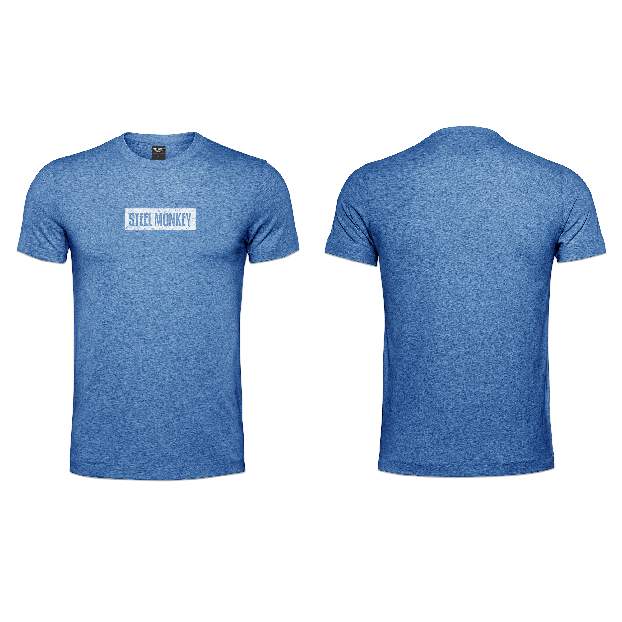 Mens T-Shirt - Blue - Minimalistic - White