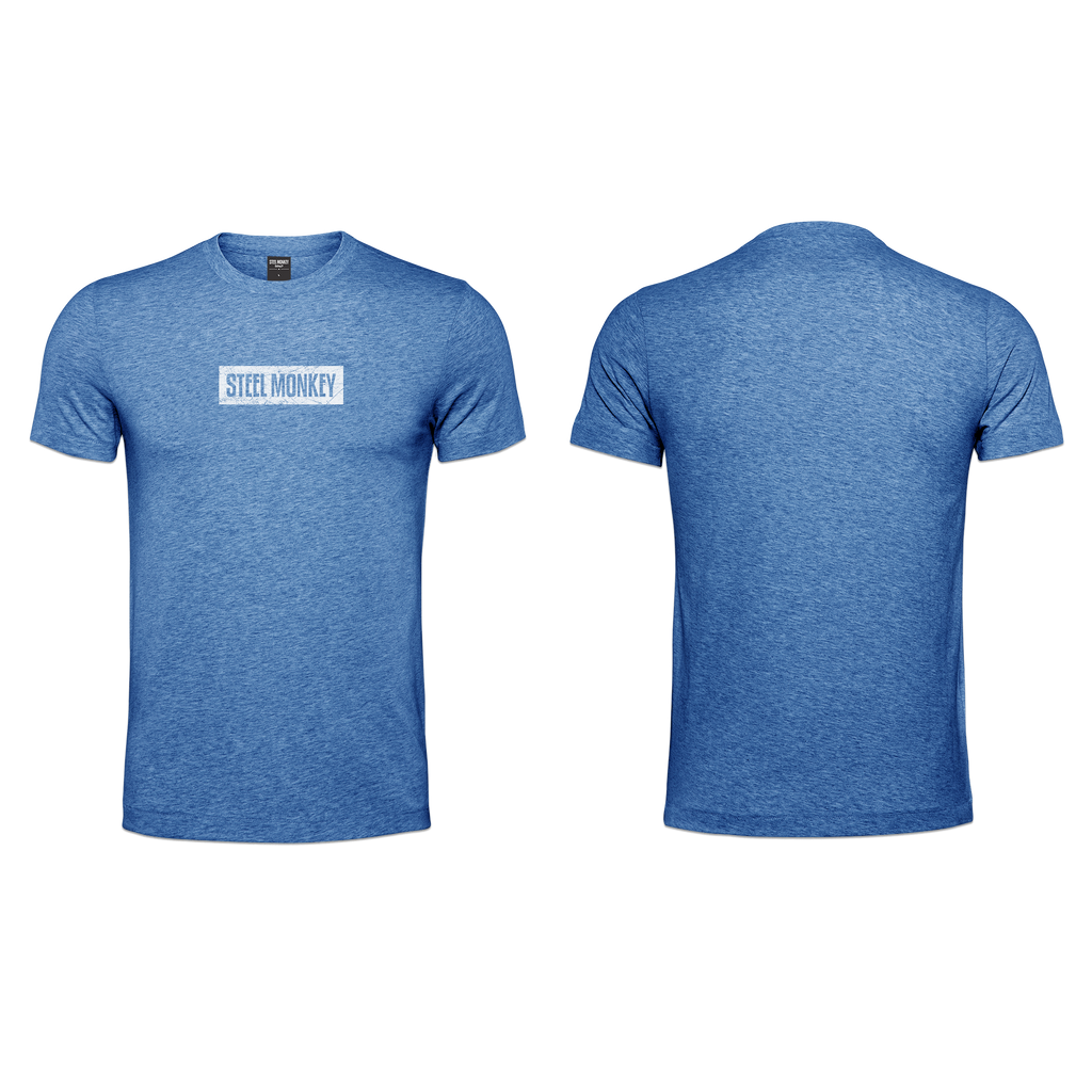 Mens T-Shirt - Blue - Minimalistic - White