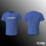 Mens - T-Shirt - Blue - 3D Design - Yellow