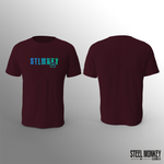 Mens T-Shirt - Burgundy - Blue & Green Ombre