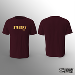 Mens T-Shirt - Burgundy - Gold Ombre