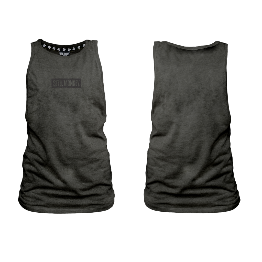 Ladies Muscle Tank - Charcoal - Minimalistic - Black