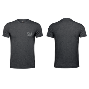 Mens T-Shirt - Charcoal - SM - Small - Green Logo