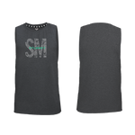 Mens Muscle Tank - Charcoal -  Big SM - Green Logo