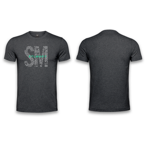 Mens T-Shirt - Charcoal - Big SM - Green Logo