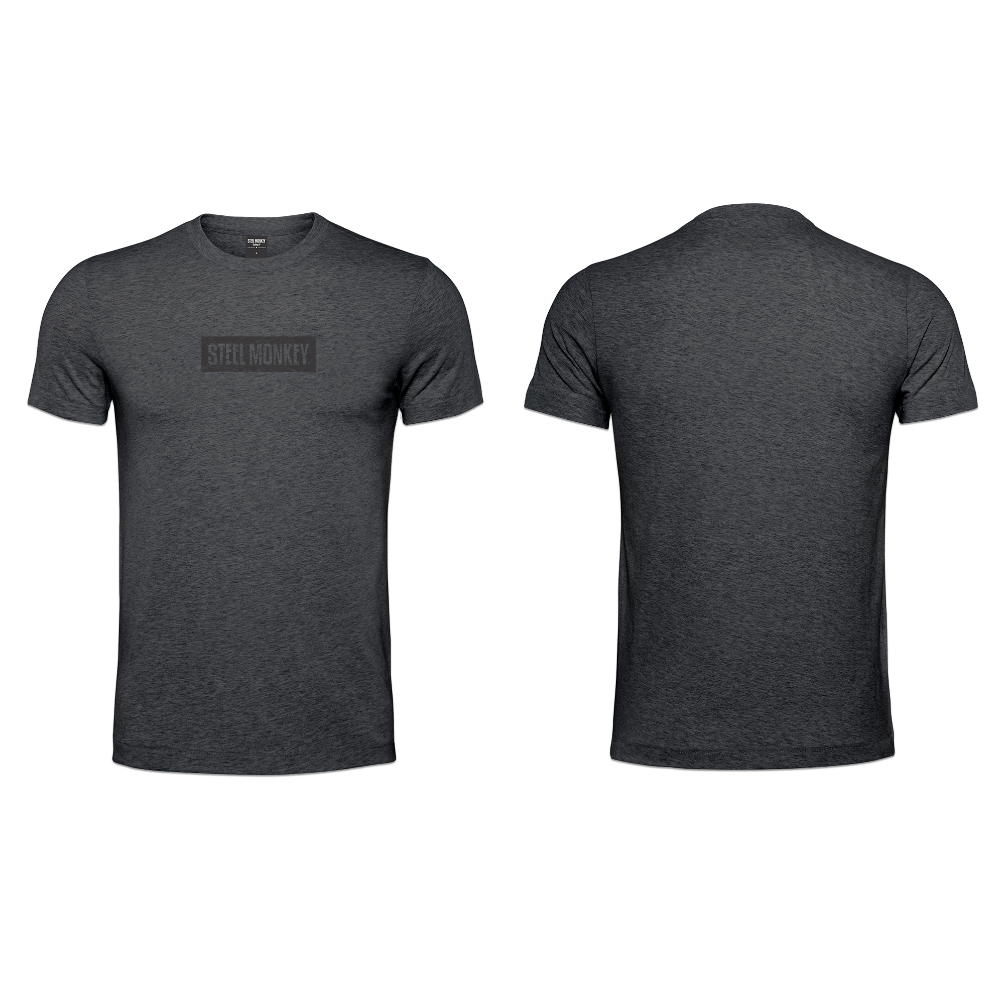 Mens T-Shirt - Charcoal - Minimalistic - Black