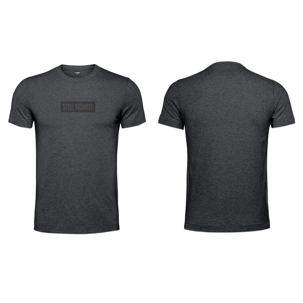 Mens T-Shirt - Charcoal - Minimalistic - Black