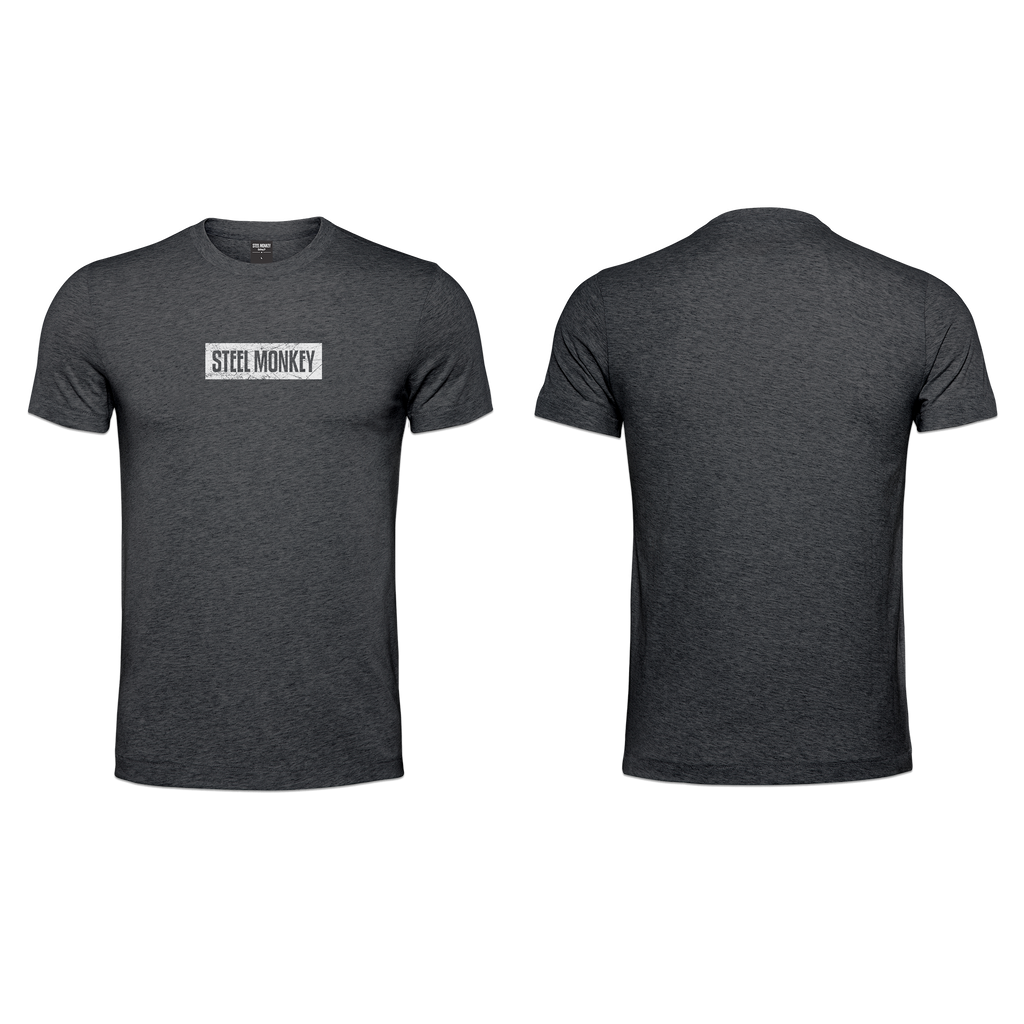 Mens T-Shirt - Charcoal - Minimalistic - White