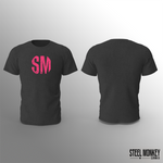 Ladies T-Shirt - Charcoal - Hot Pink - Big - SM Grunge