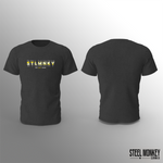 Mens - T-Shirt - Charcoal - 3D Design - Yellow