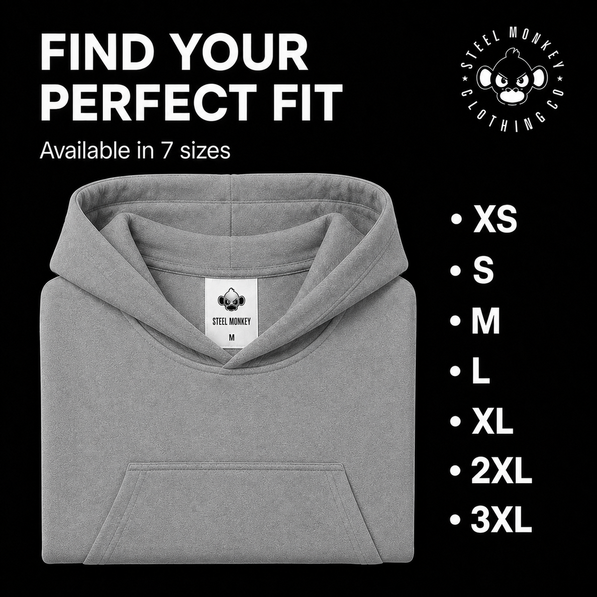 Steel Monkey - Ladies' Ash Hoodie — Grey