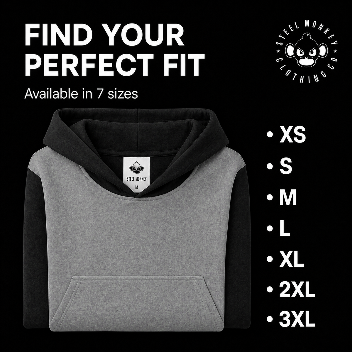 Steel Monkey - Ladies' Duo Hoodie — Grey/Black