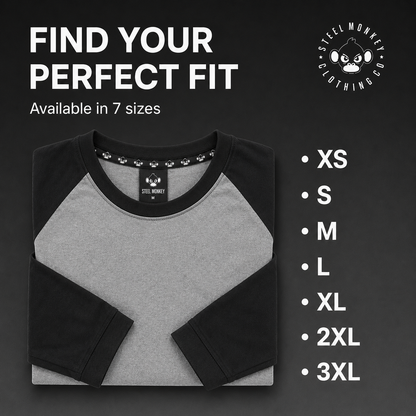 Steel Monkey  — The Classic Raglan (Grey & Black)