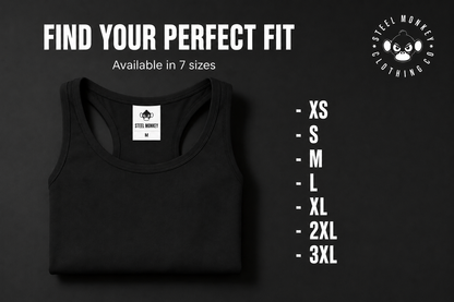 Steel Monkey  — The Racerback (Black / 100% Cotton)