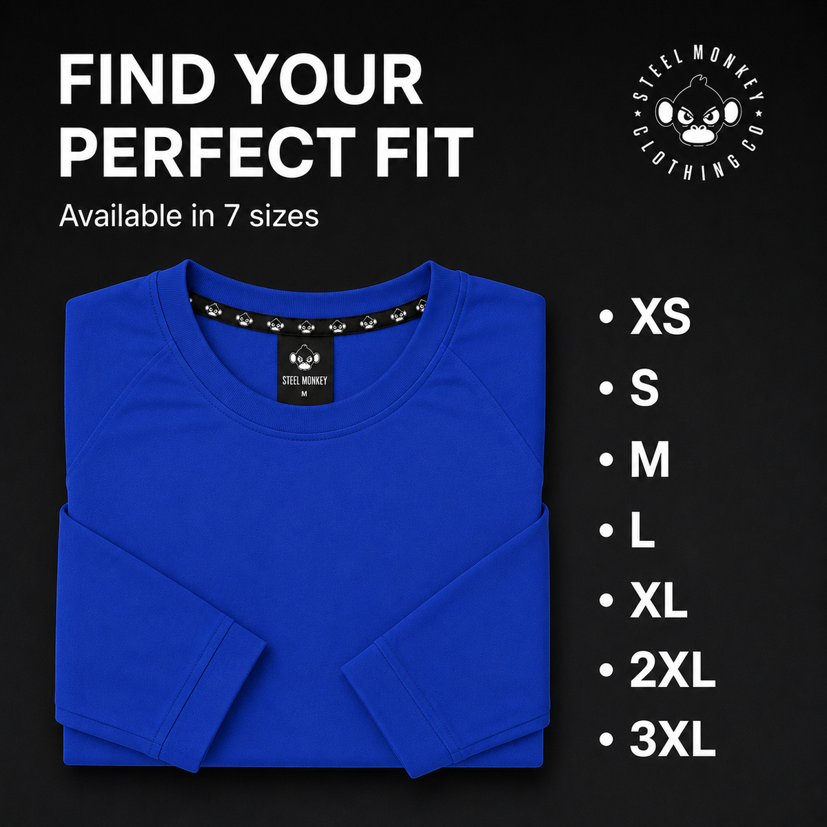 Steel Monkey  — The Unisex Royal Long Sleeve (Brushed Spandex)